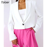 Spring Autumn Blazer Jacket Women Casual Long Sleeve Loose Thin Blazers White Woman Coats Elegant Office Suit Short