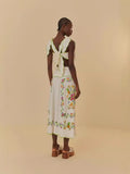 Fashion Print Bareback Bow Dress 2025 Spring And Summer