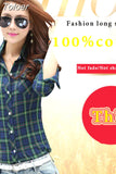 Casual Button Down Lapel Neck Plaids Checks Flannel Shirts Women Long Sleeve Tops Blouse Free