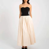 Summer New Fashion Thrombole-Width Sleeveless Dress Women's