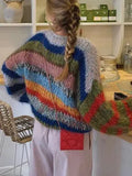 And Autumn 2025 Women's Comfortable Casual Round-Neck Loose Bump Striped Knitted
