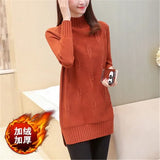 Knit Sweater Pullover Autumn Winter Clothes Korean Solid Long Sleeve Pull Warm Half Turtleneck Sweater Female Jumper