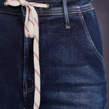 2025 New Women's Wear With Elastic Jeans Straight Temperament Broad Leg