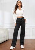 Burst Elastic Water Wash Denim Fashion Straight Trousers Trousers Trousers Trousers