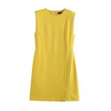 New Solid Color Sleeveless Dress In The Autumn Of 2023-Outfit