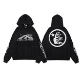 High Street Ins Minority Retro Print Letters Loose Hooded Sweaters For Men And Women In Autumn And Winter-Outfit