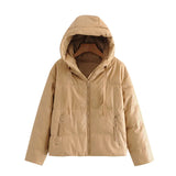 Women Fashion Thick Warm Faux Leather Padded Jacket Coat Vintage Long Sleeve Oversized Parka Female Outerwear Chic
