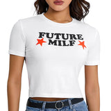 Women Goth Clothes y2k Crop Tops Summer 2024 T shirts Grunge 2000s Trashy Aesthetic Short Sleeve Tees Young Girls Streetwear-Outfit