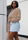 Sexy Deep-V Irregular Cropped