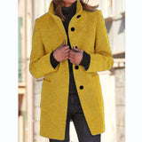 Autumn And Winter Women's New Ebay Retro Solid Color Button Collar Hair