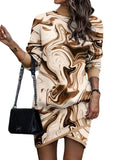 Independent Station Autumn New Long-Sleeved High-Necked Printed Dress For Women-Outfit