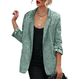 Loose Denim Cardigan Autumn And Winter New Style Suit Collar All-Match Casual Thin