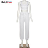 Puss 2 Piece Sets Women Casual Cotton Tracksuit Fitness Tank Top Drawstring Shorts Activity Stretchy Summer Street