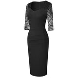Formal Lace Patch Vintage Pencil