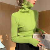 Winter Pullover Women Turtleneck Sweaters Casual Soft Heaps Collar Knit Sweater Women 2022 Basic Tops Warm Jumper