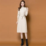 Autumn Dress 2021 New Female Twist Knitted Sweater Skirt Over The Knee Bottom Skirt Autumn And Winter Popular Long