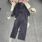 Net Color Folded Shirt + Trousers-Outfit
