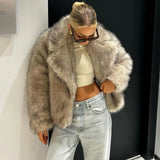 2025 Brown Short Eco-Friendly Fur High Fashion Lazy