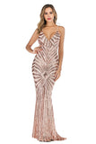 Sequins Straps Long Mermaid Evening