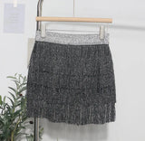 Shiny Tassel Dress Girl Autumn Design Small Babes Dance Irregular A Short Skirt