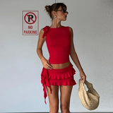 Summer New Women's Sleeveless Round Collar Bodysuit Small Vest Top Two