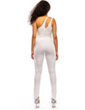 One Shoulder Irregular Top and Pants 2 Piece