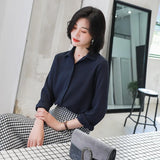 Simplicity Chiffon Shirt and Tops 2021 New Women Solid Colors Casual Long Sleeve Blouse Lady Office OL Shirts