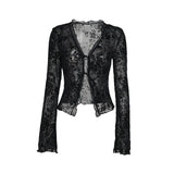 Autumn 2025 New Fashion Chiffon Shirt Small Fragrant Temperament Laded Horn Sleeve Top