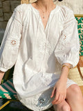 And Summer 2025 New Three-Dimensional Embroidery South French Holiday White Dress Women's Summer Women's