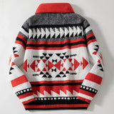 Men's Autumn And Winter Men's Knitwear Jacket Collar Long-Sleeved Cardigan Sweater