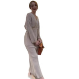 Autumn New Women's Pure Color Temperament With A Stylish Dress