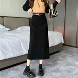 New Autumn And Winter Port Style Retro Skirt Thicker Wicked Skirt Long Bag Hip Skirt Open