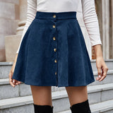 Skirt High Waisted New Autumn Winter Fashion Solid Black Elegant Ladies A Line Mini Short Clothes Skirts For Women