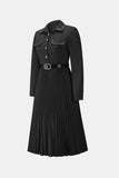 Belted Button Down Pleated