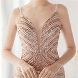 Shining Sequins V Neck Strapless Slim Formal Cocktail Party