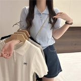 Of Arts And Arts Summer New Mahua Butterfly Embroidery Small Cicpic Design Sense Knitted Short Sleeve