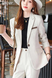 Women Blazer Simple Fashion Casual Long Sleeve Chic Elegant Outerwear Temperament Solid All-match Jacket Clothing