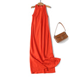 New Slim Version In Spring Has An Elegant Sleeveless Sling Dress.-Outfit