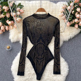 Women Sexy Backless Rompers Fashion Korean Bodycon Jumpsuits 2022 New Summer Chic Streetwear Flocking Slim Bodysuit