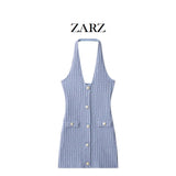 Homemade New Women's Classic Elastic Neck Dress