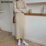 Autumn Winter Women Dress 2021 Hooded Knitted Midi Dresses for Women Long Sleeve Loose Female Sweater Vestidos