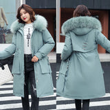 -30 Degrees Women Jacket Long Parkas Female Coat Winter Warm Removable Fur Lining Hooded Winter Jacket Women