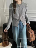 Neck Short Sweater Women 2024 Fall New Design Sense Minority Soft Waxy Lazy Sweater Sweater Girl-Outfit