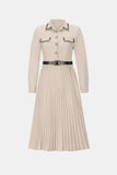 Belted Button Down Pleated