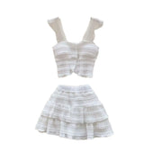 Temperament Sweet Age Reduction Short Sling Vest High Waist Fluffy Cake Skirt 2025 New Summer