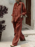 Long-Sleeved Shirt Loose Set 2025 New Women's Two-Piece