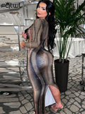 Summer Sexy Clothes Bodycon Dresses For Women 2022 Long Sleeve Party O Neck Dress Female Stripe Backless Black Maxi