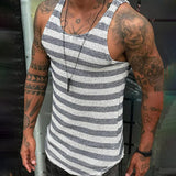 Men's Fashion Striped Men's Knitwear Sleeveless Sports Knitwear