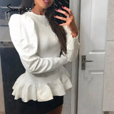 elegant women's round neck solid white Long Sleeve Pullover Sweater Autumn winter female sweater ladies leisure