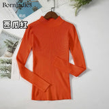 Autumn Winter Basic Turtleneck Knitting Bottoming Warm Sweaters 2022 Women's Pullovers Solid Minimalist Cheap